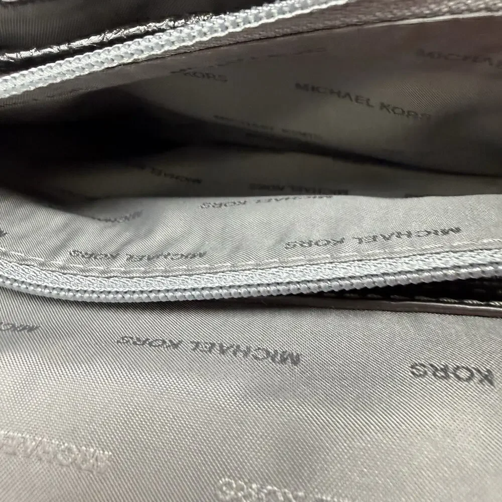 Michael Kors Quilted Sloan Metallic Silver Shoulder Bag Chain Strap